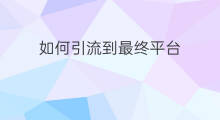 如何引流到最终平台 跨境电商引流到什么平台