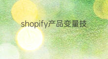 shopify产品变量技巧 shopify起步技巧