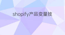 shopify产品变量技巧 shopify起步技巧