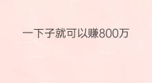 一下子就可以赚800万 怎样一下子赚100万