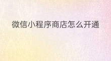 微信小程序商店怎么开通 微信怎么注册小程序商店