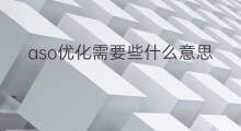 aso优化需要些什么意思 aso优化需要什么意思