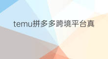 temu拼多多跨境平台真假 temu拼多多跨境平台怎么读