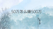 50万怎么赚500万 拿500万怎么赚500万