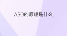 ASO的原理是什么 chatgpt的原理是什么