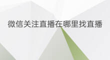 微信关注直播在哪里找直播 微信直播关注了在哪里找