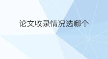 论文收录情况选哪个 论文收录情况填写什么
