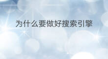 为什么要做好搜索引擎 如何做好搜索引擎