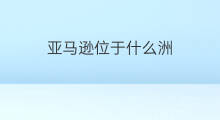 亚马逊位于什么洲 亚马逊在哪个洲