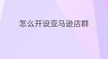 怎么开设亚马逊店群 怎么开设店群