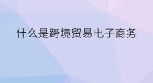 什么是跨境贸易电子商务 什么是跨境电子商务
