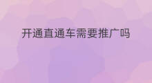 开通直通车需要推广吗 怎样开通直通车