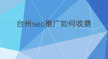 台州seo推广如何收费 台州seo推广费用
