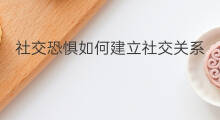 社交恐惧如何建立社交关系 社交恐惧如何建立信任