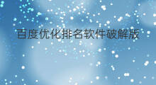 百度优化排名软件破解版 百度排名优化破解版