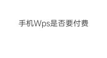 手机Wps是否要付费 wps付费吗