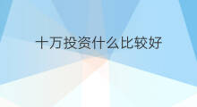 十万投资什么比较好 十万做什么投资比较好