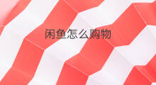 闲鱼怎么购物 闲鱼购物人多吗