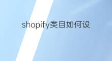 shopify类目如何设置 shopify如何新建类目