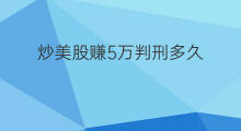 炒美股赚5万判刑多久 炒基金如何赚100万股