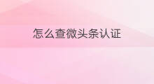 怎么查微头条认证 怎么查微头条身份认证