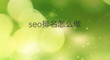 seo排名怎么做 百度排名怎么做seo
