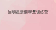 当明星需要哪些训练营 哪些明星被叫去训练营