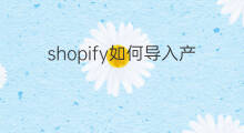 shopify如何导入产品页 怎么从shopify导入产品
