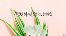 代发外链怎么赚钱 外链代发赚钱方法