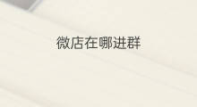 微店在哪进群 微店怎么进店群