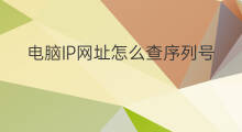 电脑IP网址怎么查序列号公众号 电脑IP网址怎么查序列号