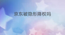 京东被隐形降权吗 京东如何摆脱隐形降权