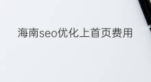 海南seo优化上首页费用 SEO优化首页