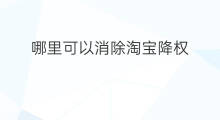 哪里可以消除淘宝降权 淘宝降权可以消除吗