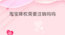 淘宝降权需要注销吗吗 降权的淘宝账号能注销吗