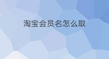淘宝会员名怎么取 什么是淘宝会员名