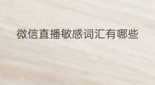 微信直播敏感词汇有哪些 哪些是快手敏感词汇