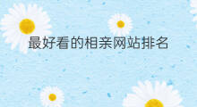 最好看的相亲网站排名 最好看的网站排名