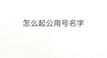 怎么起公用号名字 美食起号名字怎么起