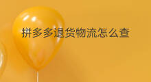 拼多多退货物流怎么查 拼多多退货怎么重新申请