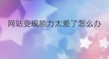 网站变现能力太差了怎么办 快手画质太差怎么办