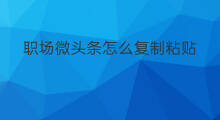 职场微头条怎么复制粘贴 快手怎么复制粘贴文案