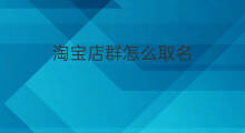淘宝店群怎么取名 生鲜店群怎么取名