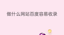 做什么网站百度容易收录 百度收录网站怎么操作收录