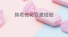 排名优化百度经验 百度经验如何排名
