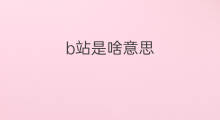 b站是啥意思 b站啥意思