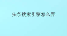 头条搜索引擎怎么弄 搜索引擎怎么弄