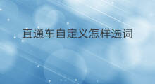直通车自定义怎样选词 快手怎样自定义歌曲