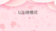 b2b啥模式 b2b模式步骤