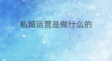 私域运营是做什么的 私域运营主管是做什么的